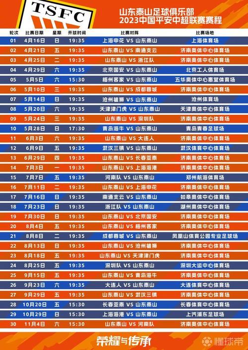 中超2023赛程一览表(赛季中超联赛赛程表)